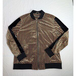 I.N.C international concepts men's sz XL velour geometric zip up jacket B12